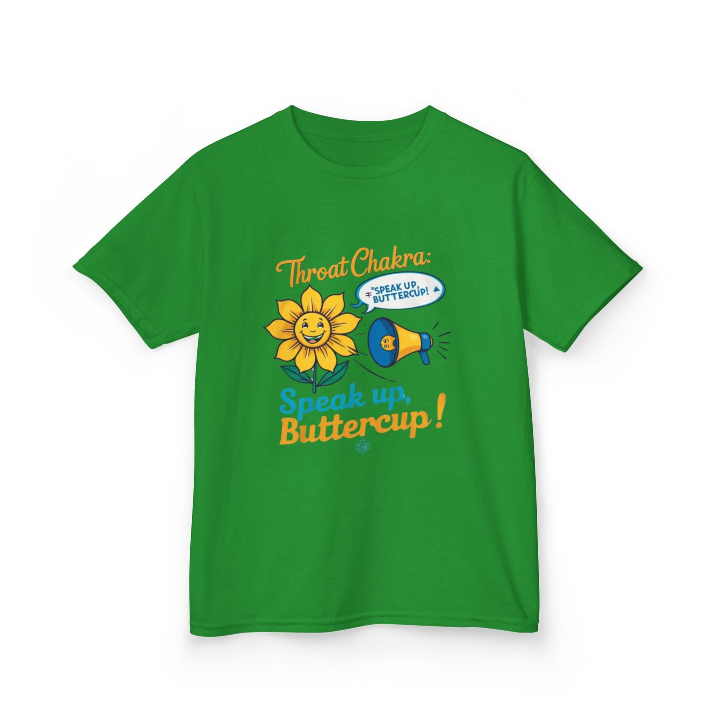 "Speak Up, Buttercup! – Chakra-Inspired Kids Tee"